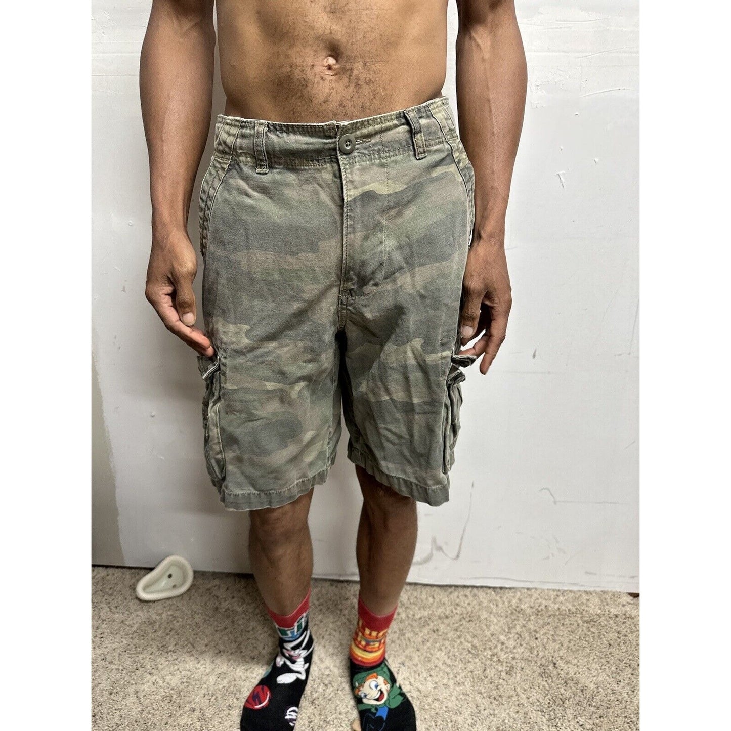 Men’s Camo Cargo Shorts Faded Glory Size 30
