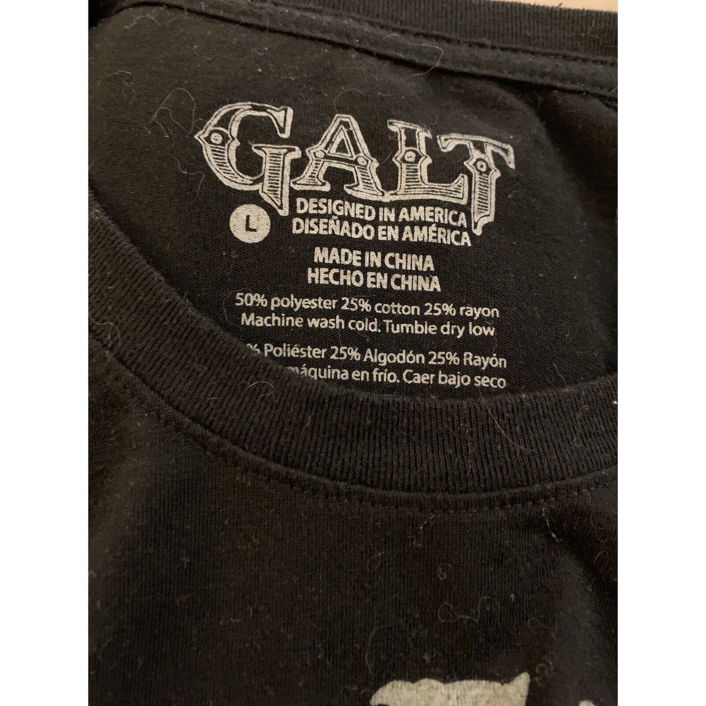 Comfy Black GALT Freedom It's Not Free Size Large American Flag Eagle T-Shirt