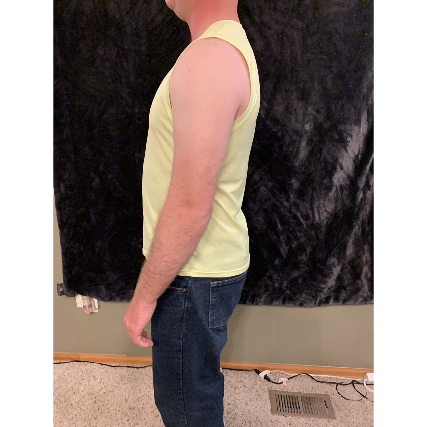 Champion Light Yellow Tank Top Singlet Running Workout Mens Activewear XL