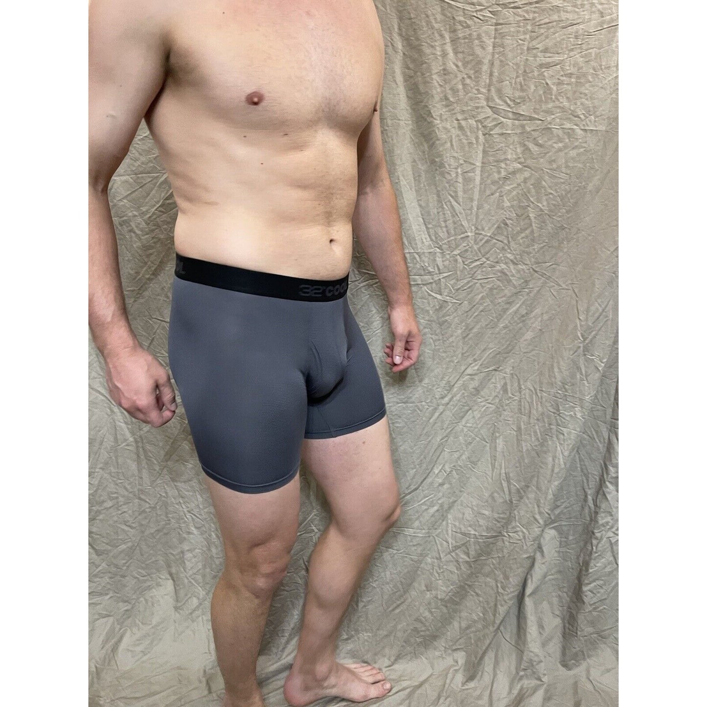 men's 32 degree cool charcoal gray mesh boxer brief small