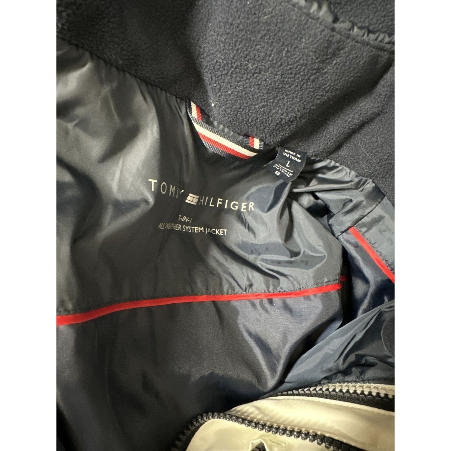Tommy Hilfiger 3-in-1 All Weather Systems Anorak Jacket L White Navy Women Large