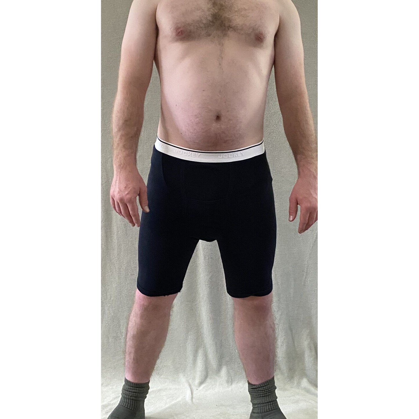 Jockey Men's XL Black & White Band Cotton-blend Boxer Briefs Underwear