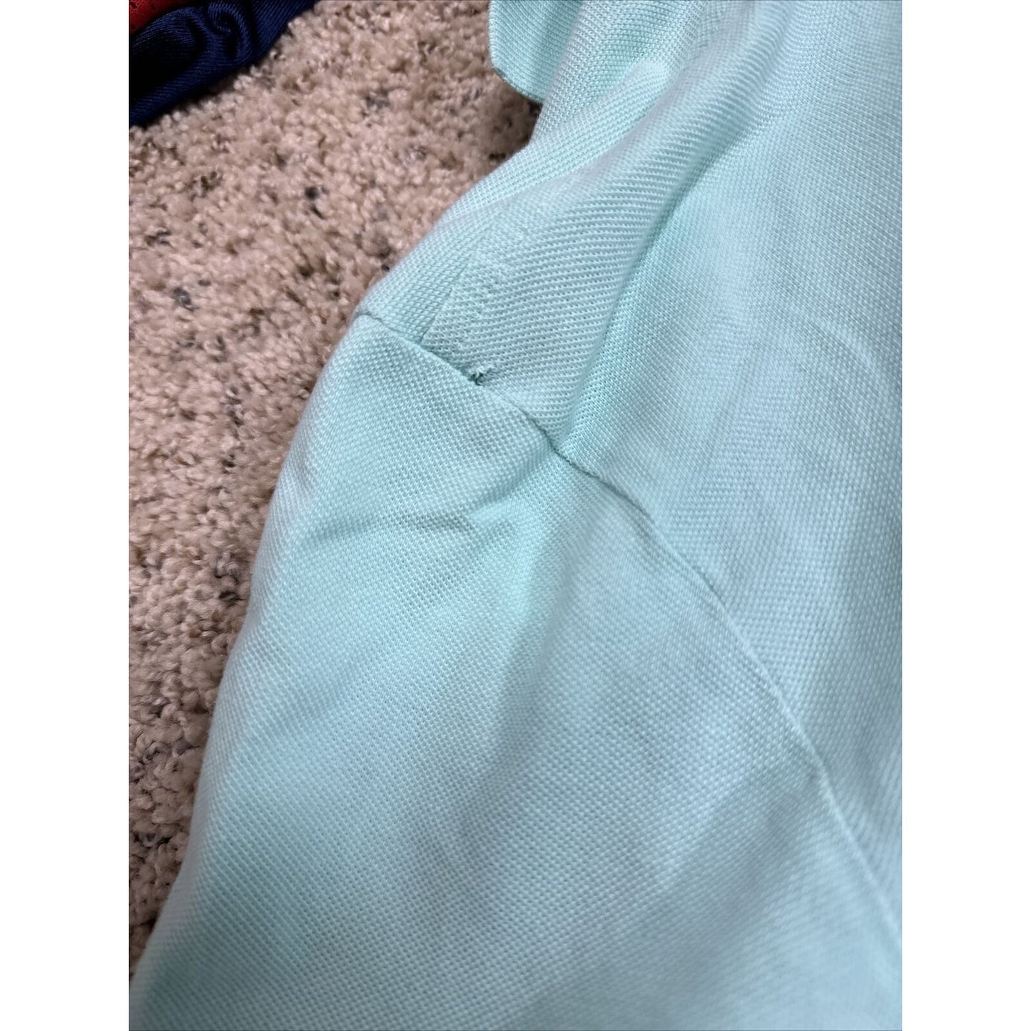 men’s mint green express pique polo medium polo shirt small hole see pics