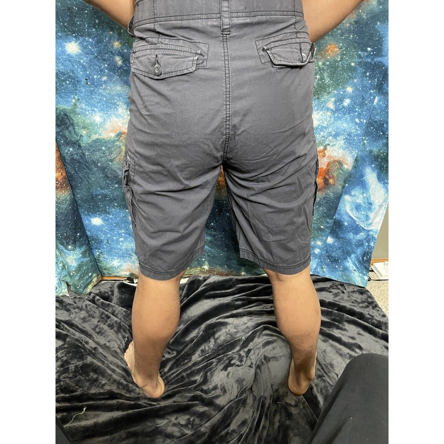 WearFirst Mens Shorts sz 40 Free Band Gray Cargo Bottoms Cotton Stretch