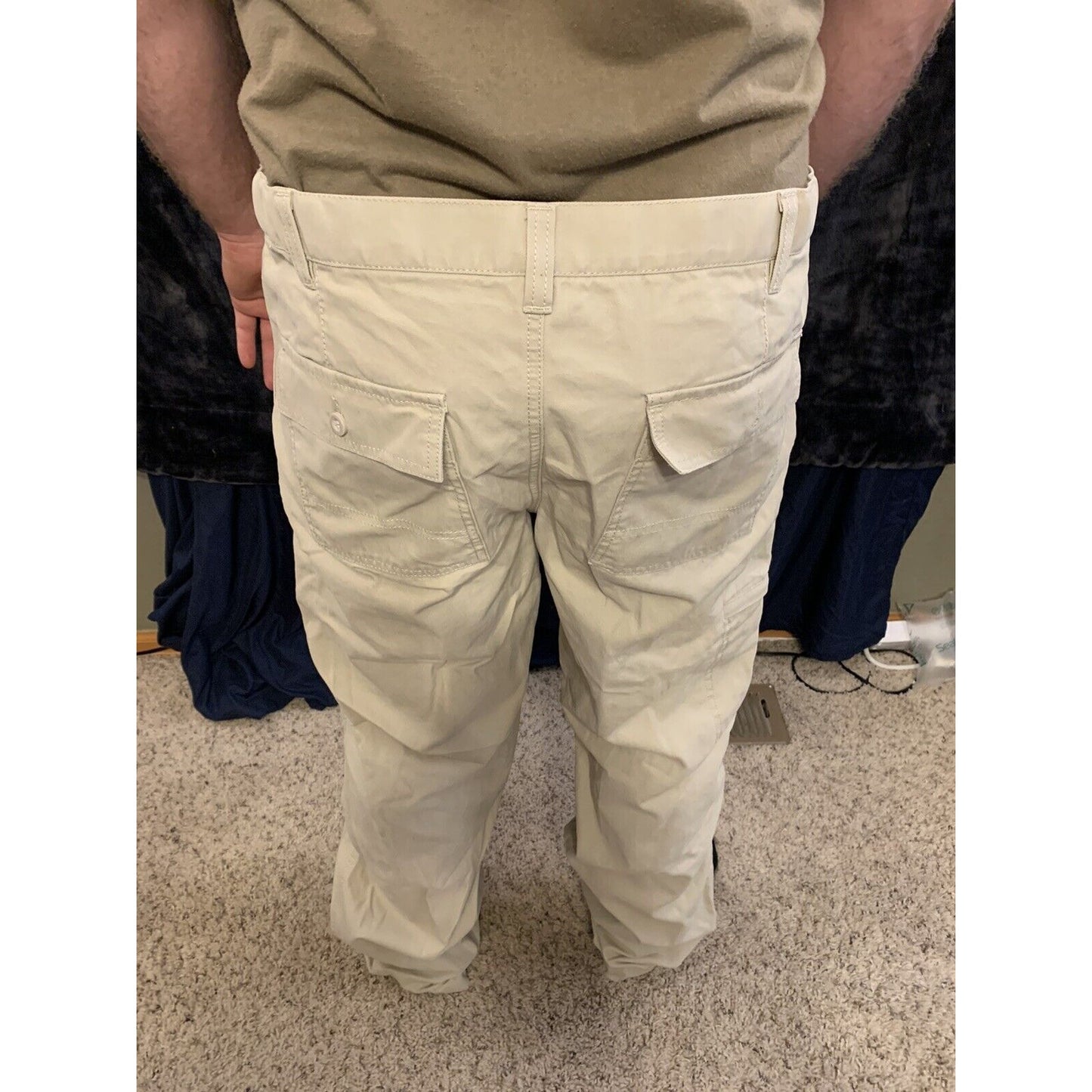 Mens Beige Dockers D3 Classic Fit Flat Front Khaki Pants Size 36 X 34
