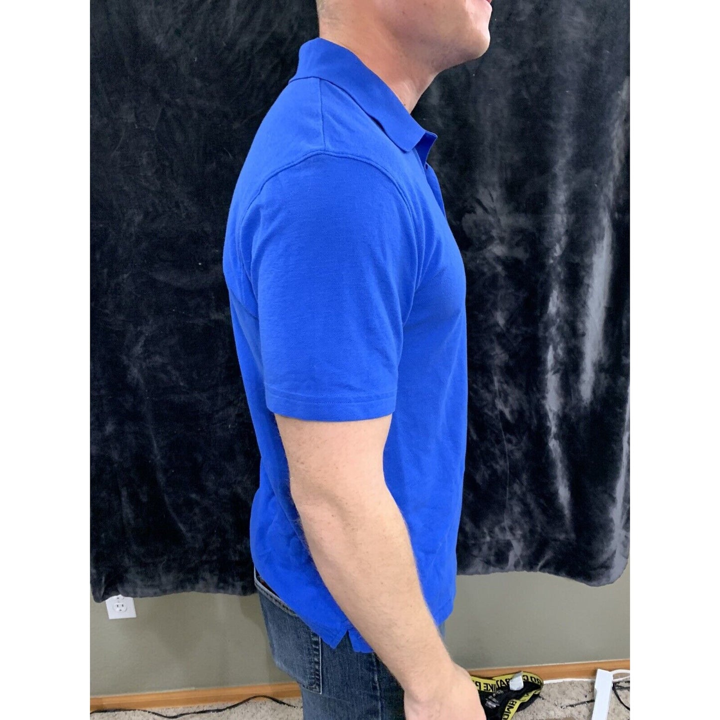 Men's Under Armour Loose Heat Gear Stretch S/S Polo Shirt Royal Blue Size Large
