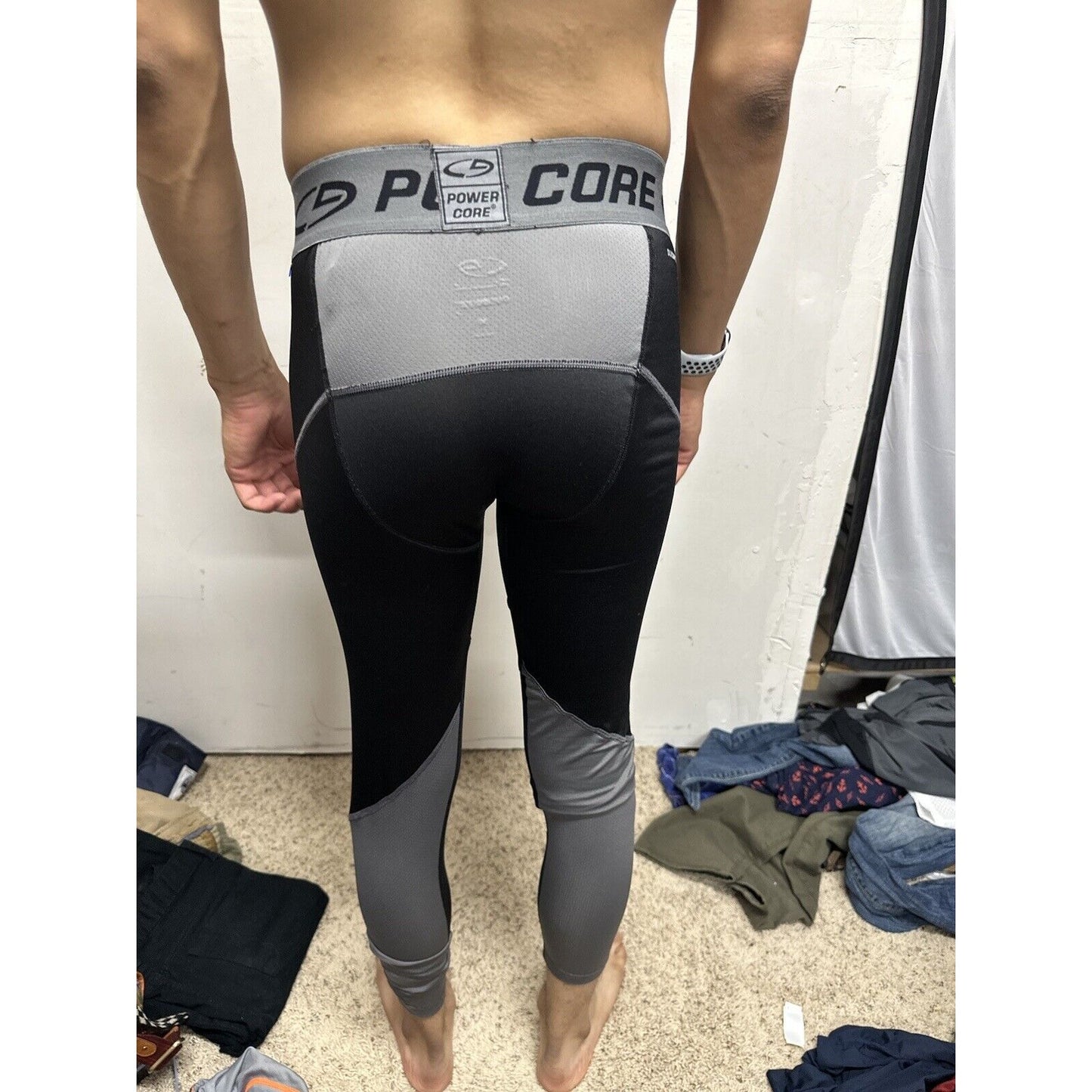 Men’s Champion Duo Dry Medium Black Gray Base Layer Leggings