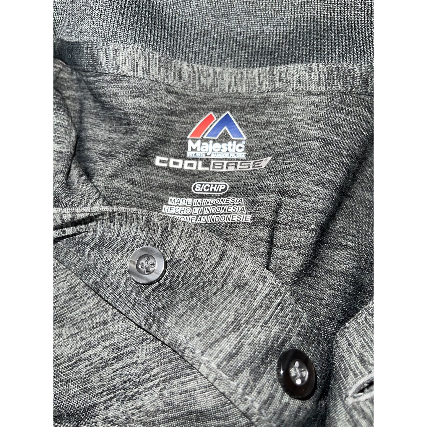 MLB Colorado Rockies Gray Polo Genuine Small Short Sleeve Majestic Cool Base