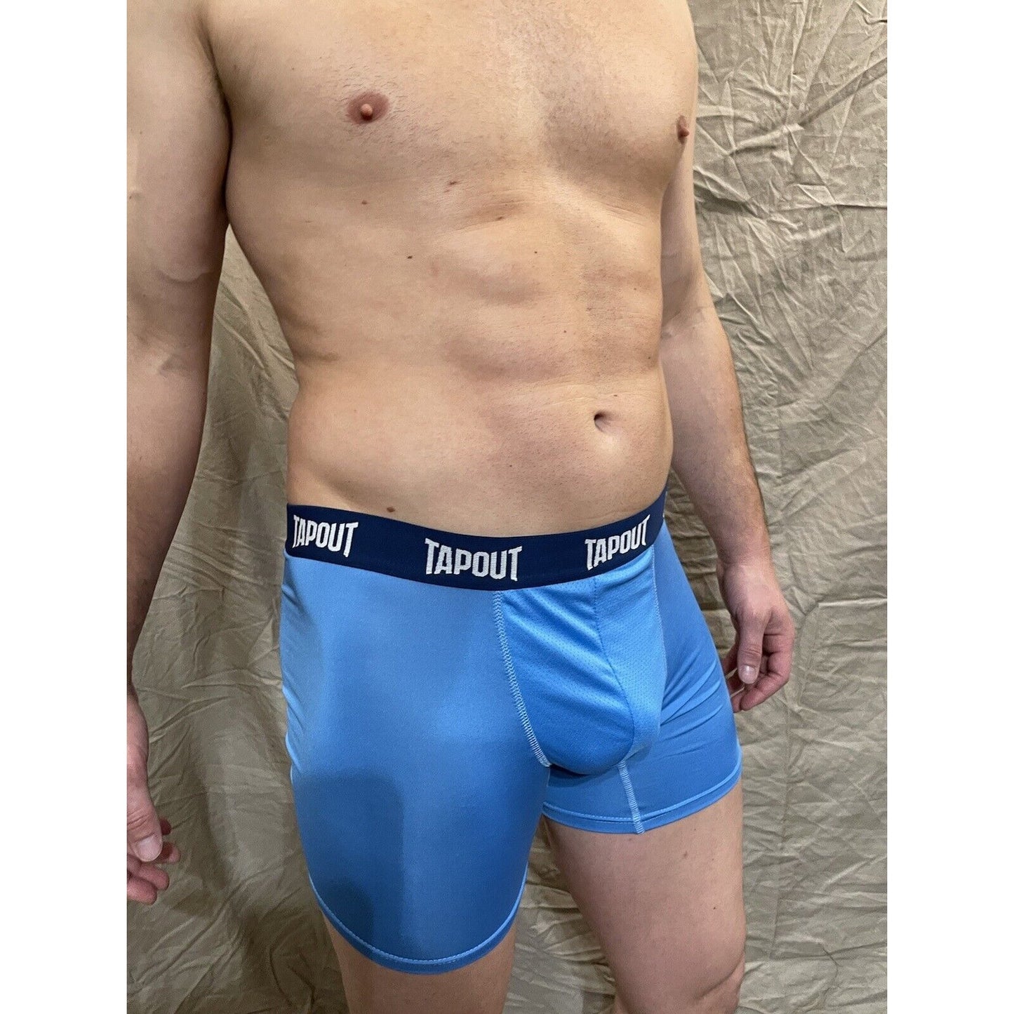 men's blue tapout compression shorts Small