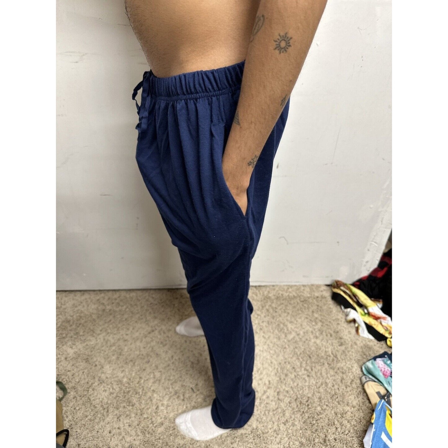 Men’s Dark Blue Collections Lounge Pants Sleep Wear Large