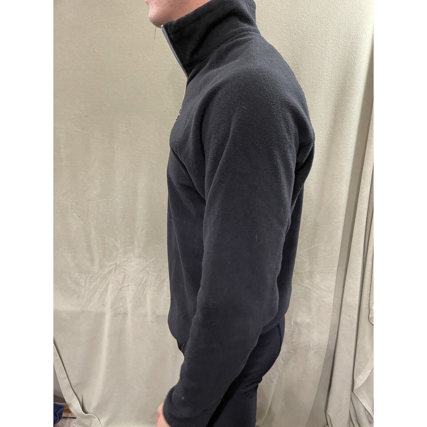 Men’s Black Columbia Fleece Jacket Bear Logo Size Small
