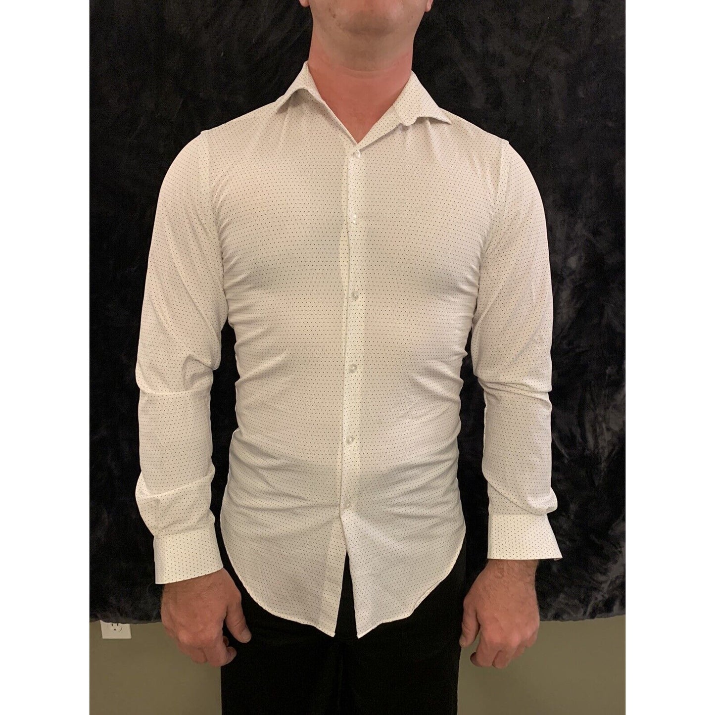 Van Huesen Traveler men’s slim fit SPECKED button down shirt 14-14.5 X 32/33