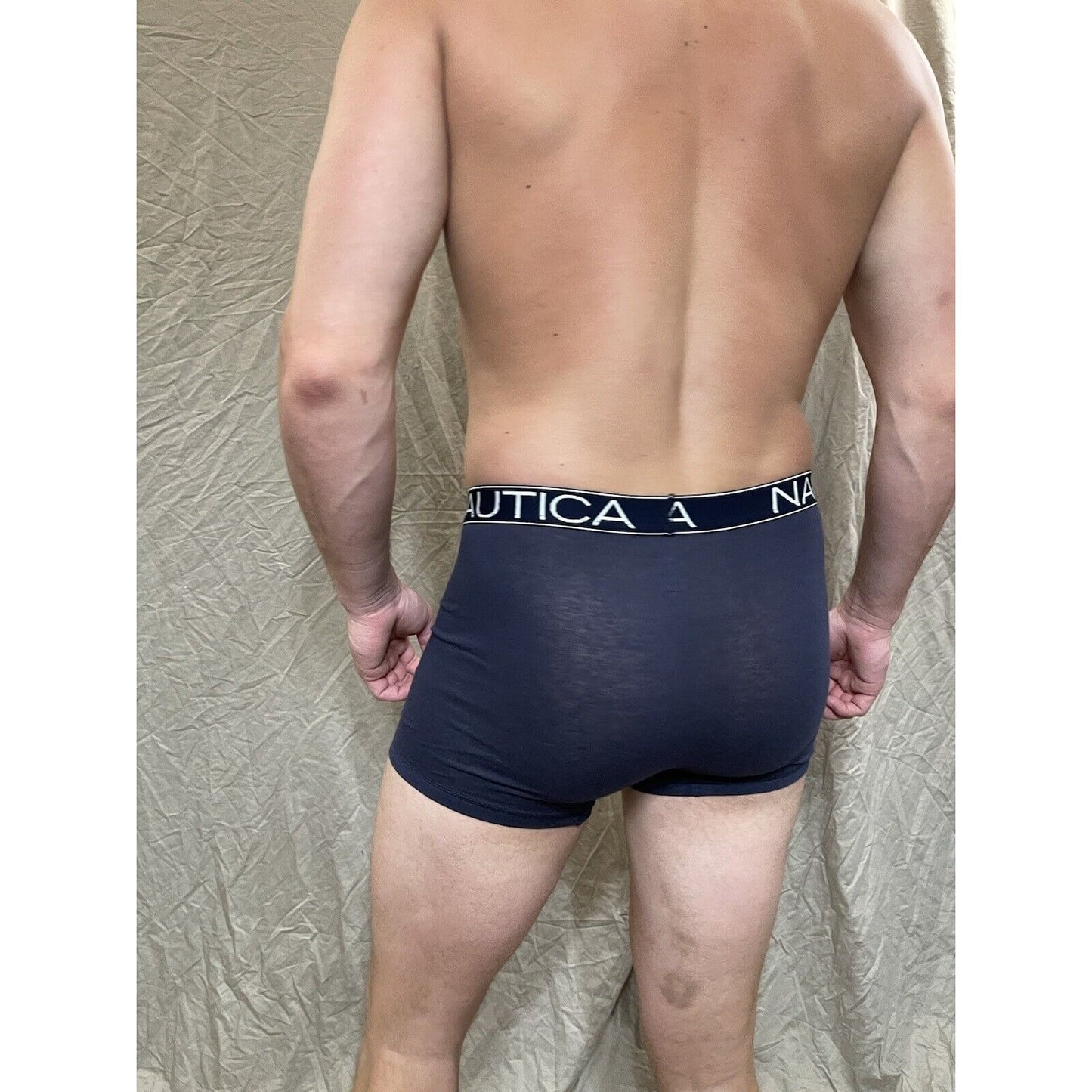 men's nautica 5% spandex boxer brief Blue Extra Large