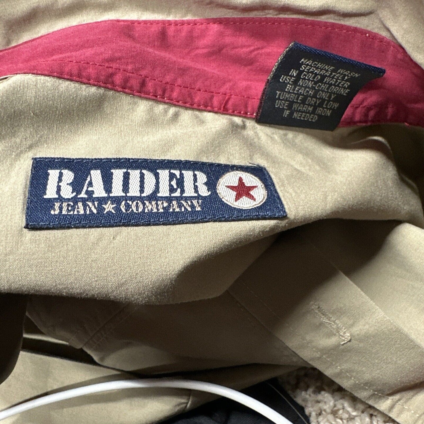 Men’s Khaki Raider Jean Company Large Short Sleeve Button Up Shirt