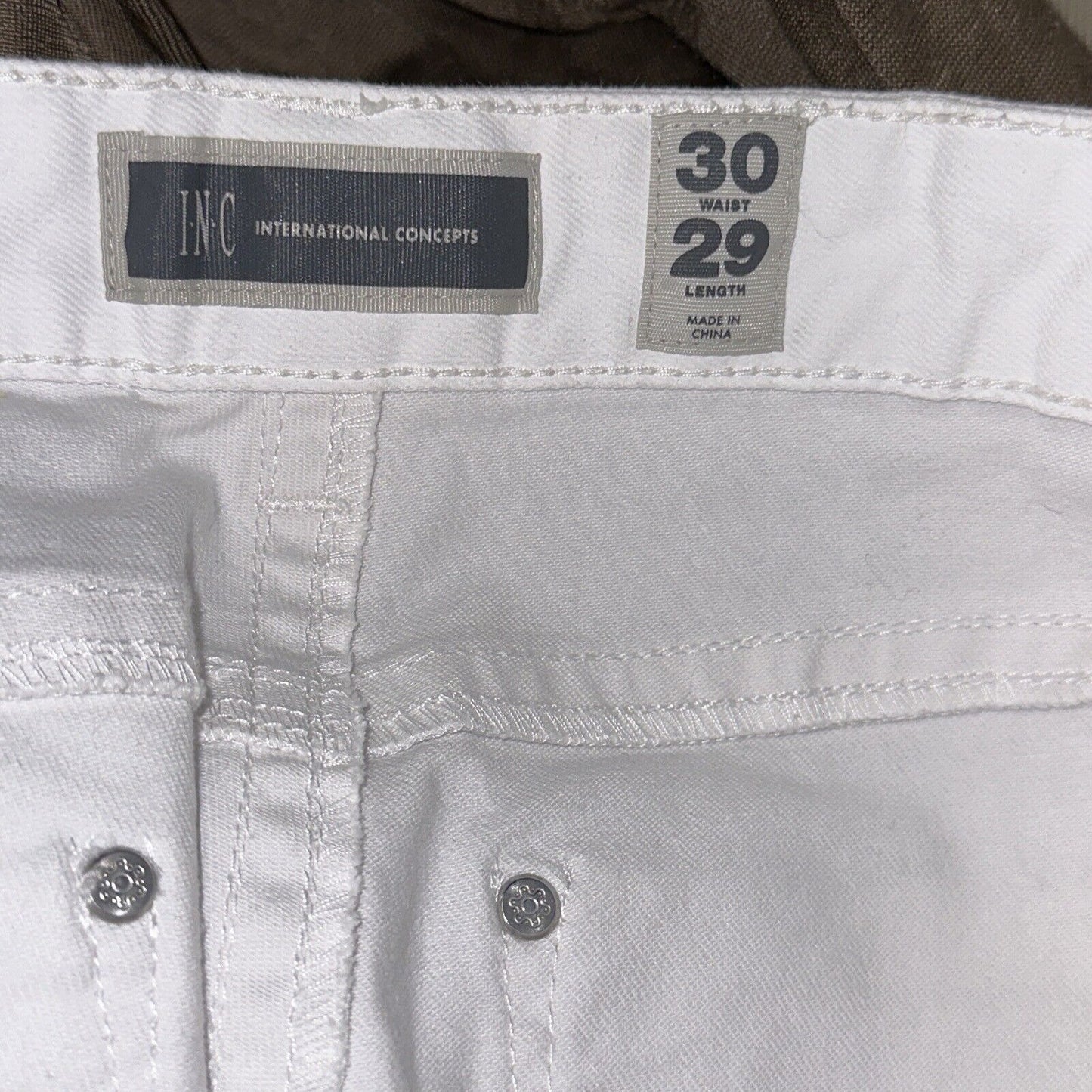 Men’s White INC International Concepts 30 X 29 Denim Pants Berlin Slim Straight