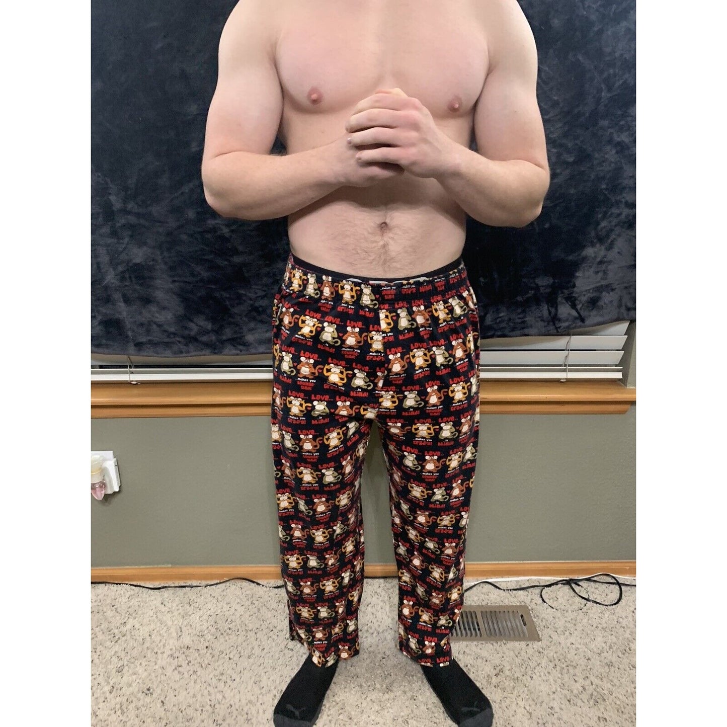 Addiction Lounge Pants Large Monkeys Love..,