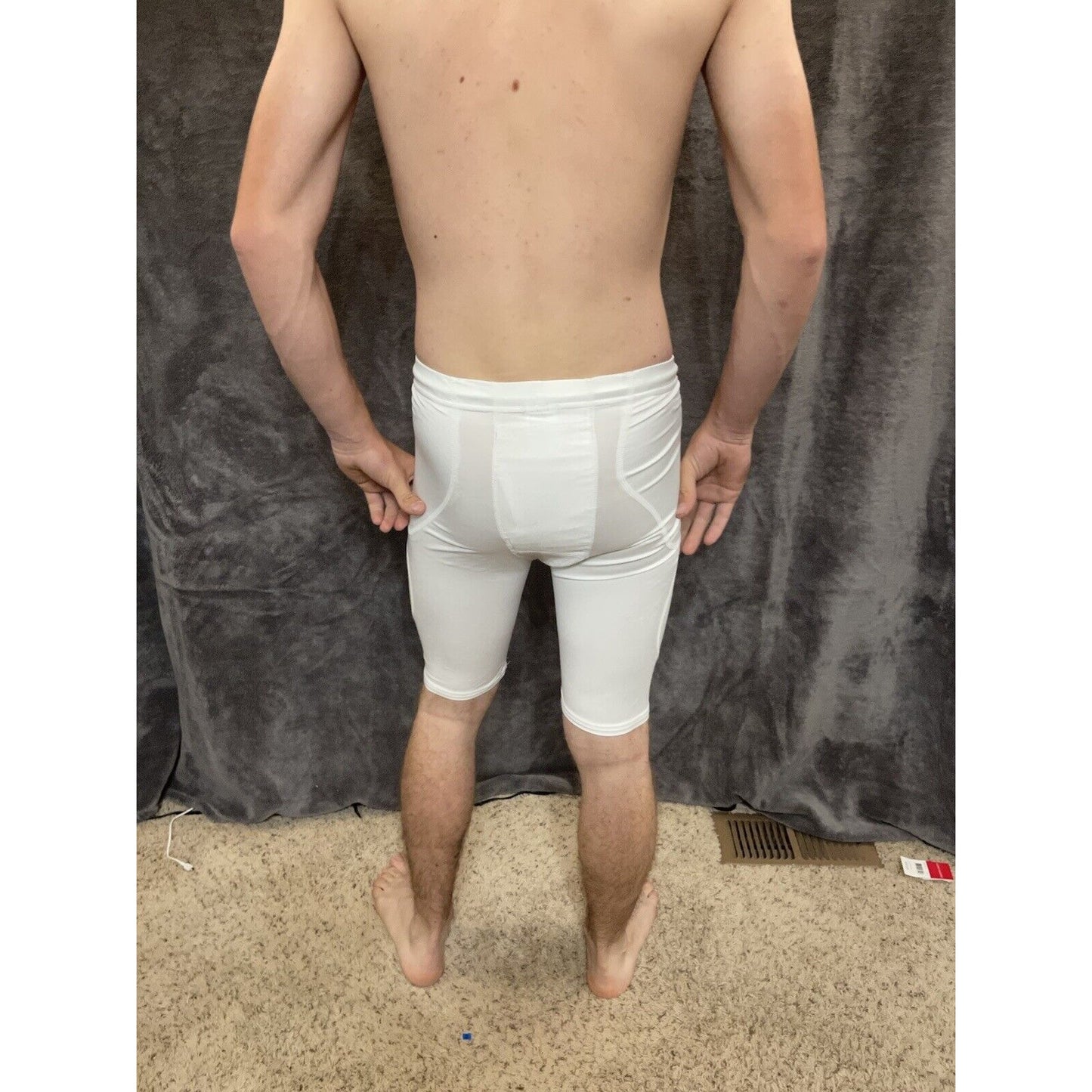 men's alleson athletic Small white football compression shorts