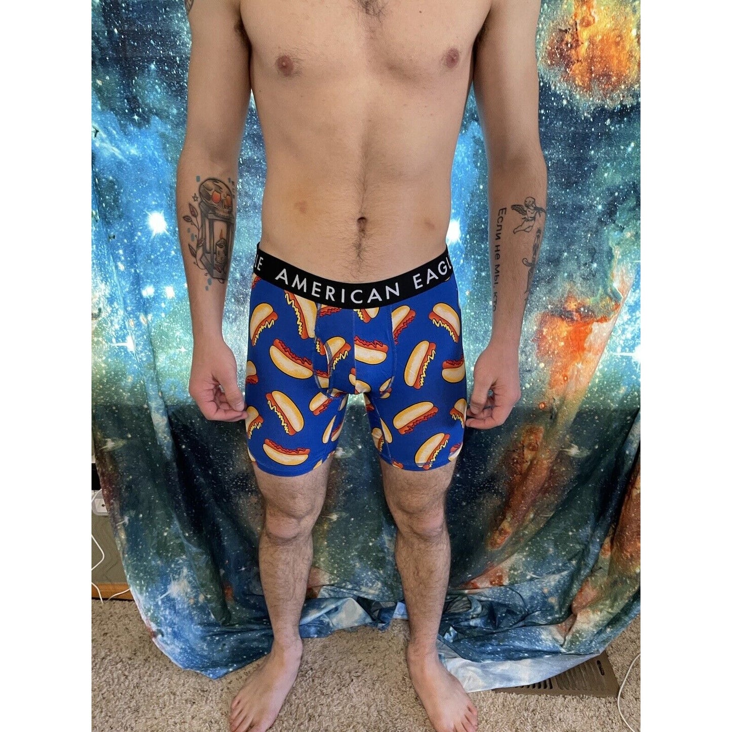 men's large american eagle hot dog compression shorts new and unworn