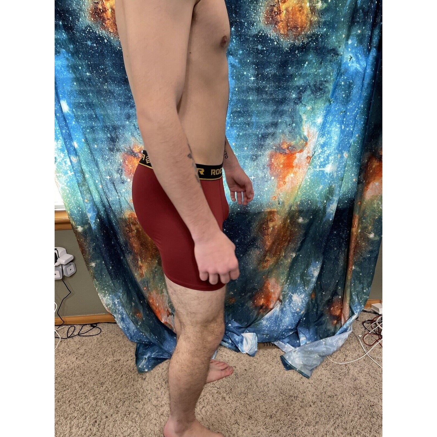 men's maroon rocawear small compression shorts New And Unworn