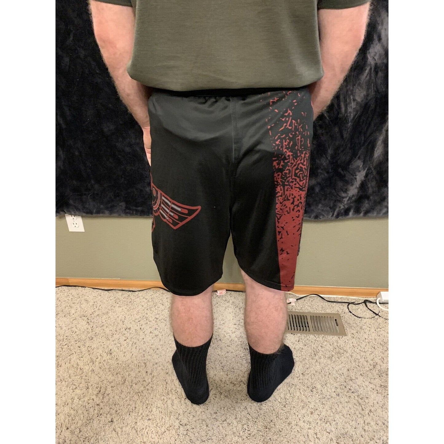 Lean Athletics Black And Maroon Youth XL Wrestling Shorts Stretchy Material