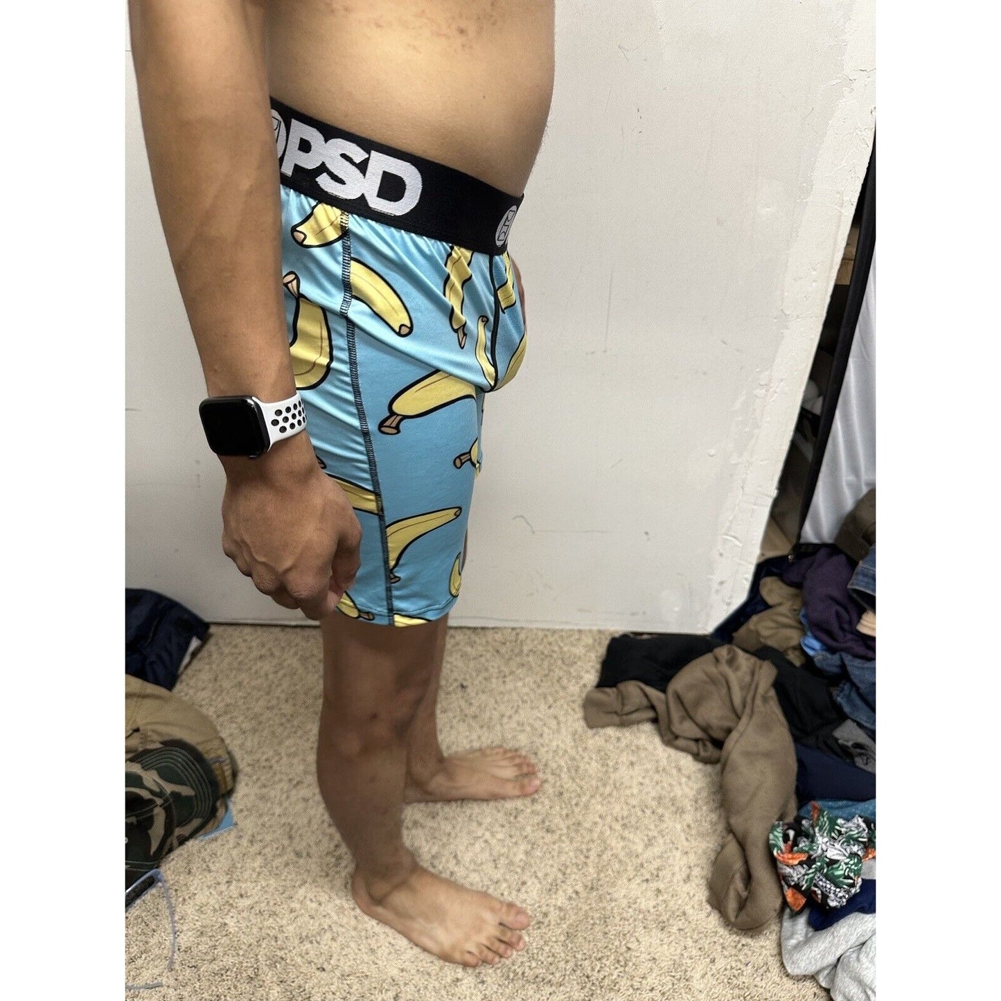 PSD Men's LARGE Boxer Brief Banana Blue Yellow Boxer Briefs NWOT