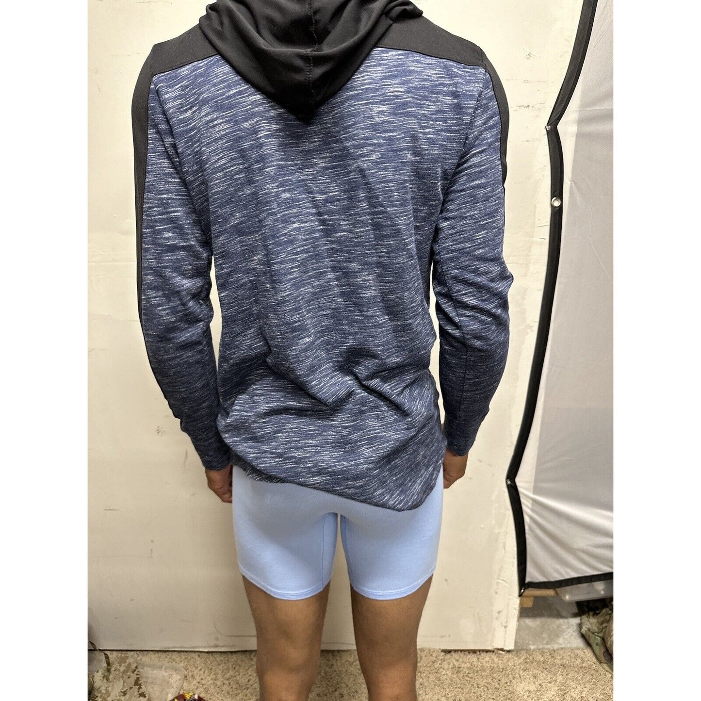Men’s Blue And Black Boyfriend Hoodie Large Full Zip