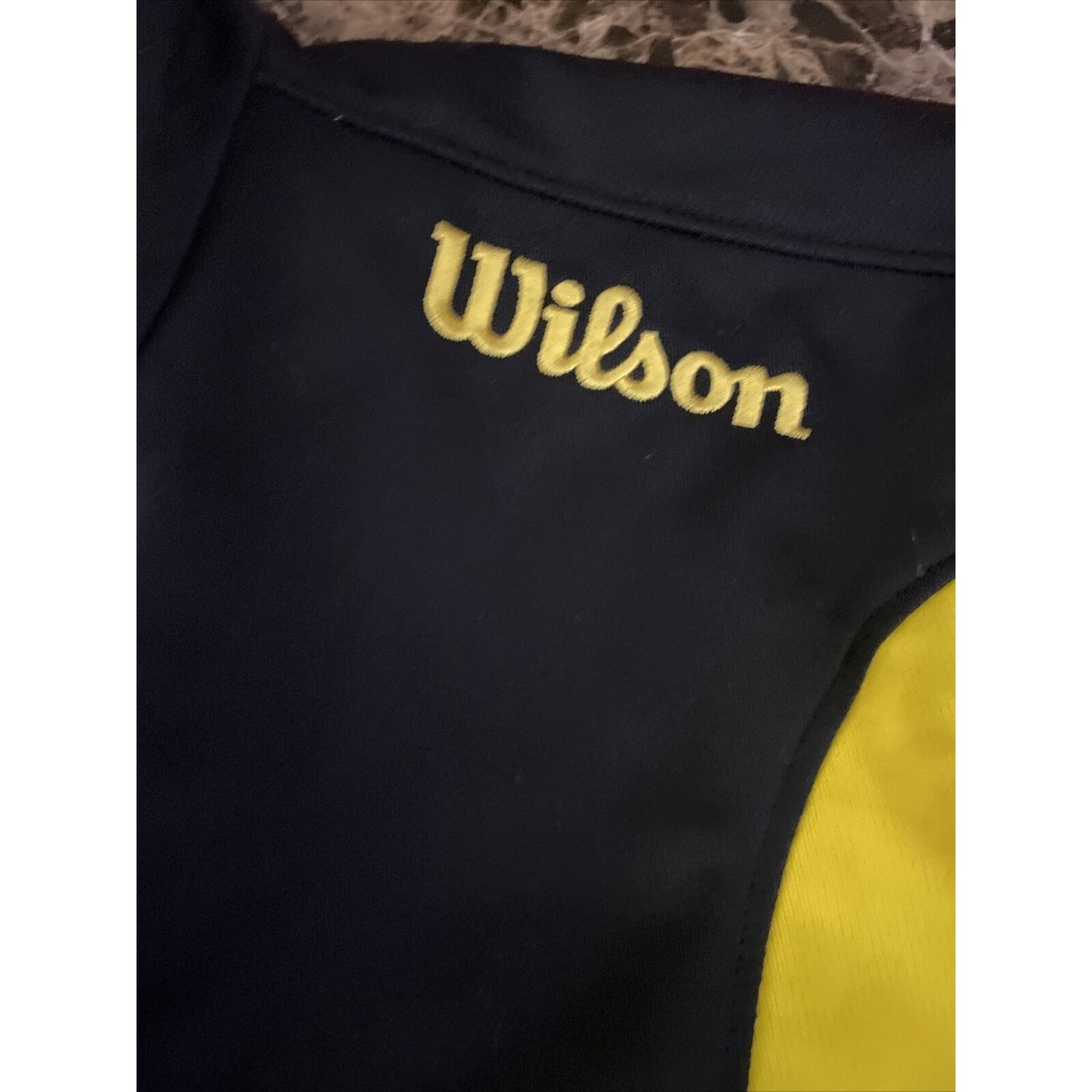 Wilson Men’s Large Black Yellow Mesh Polyester Full-zip Jacket
