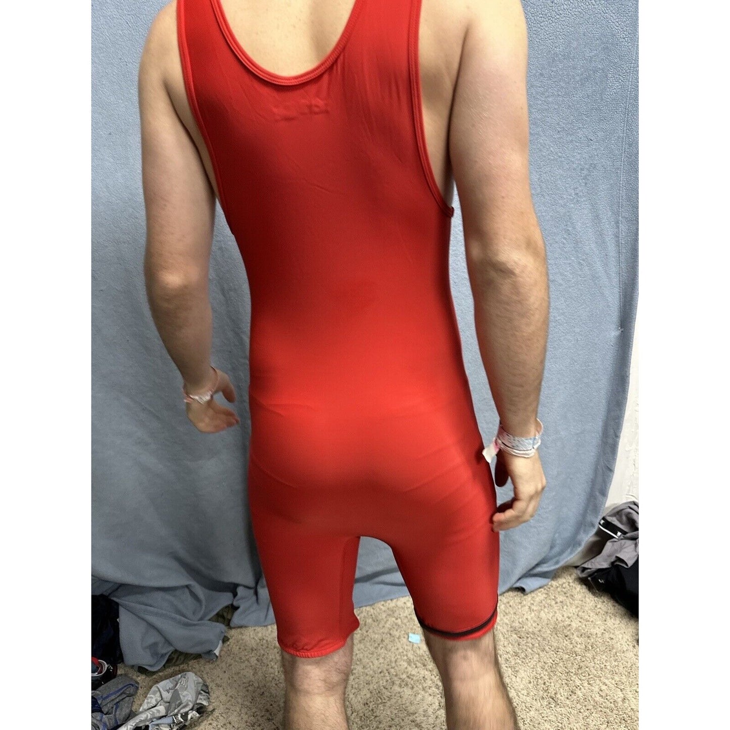 Men’s Red Alleson Athletics Large Red Wrestling Singlet