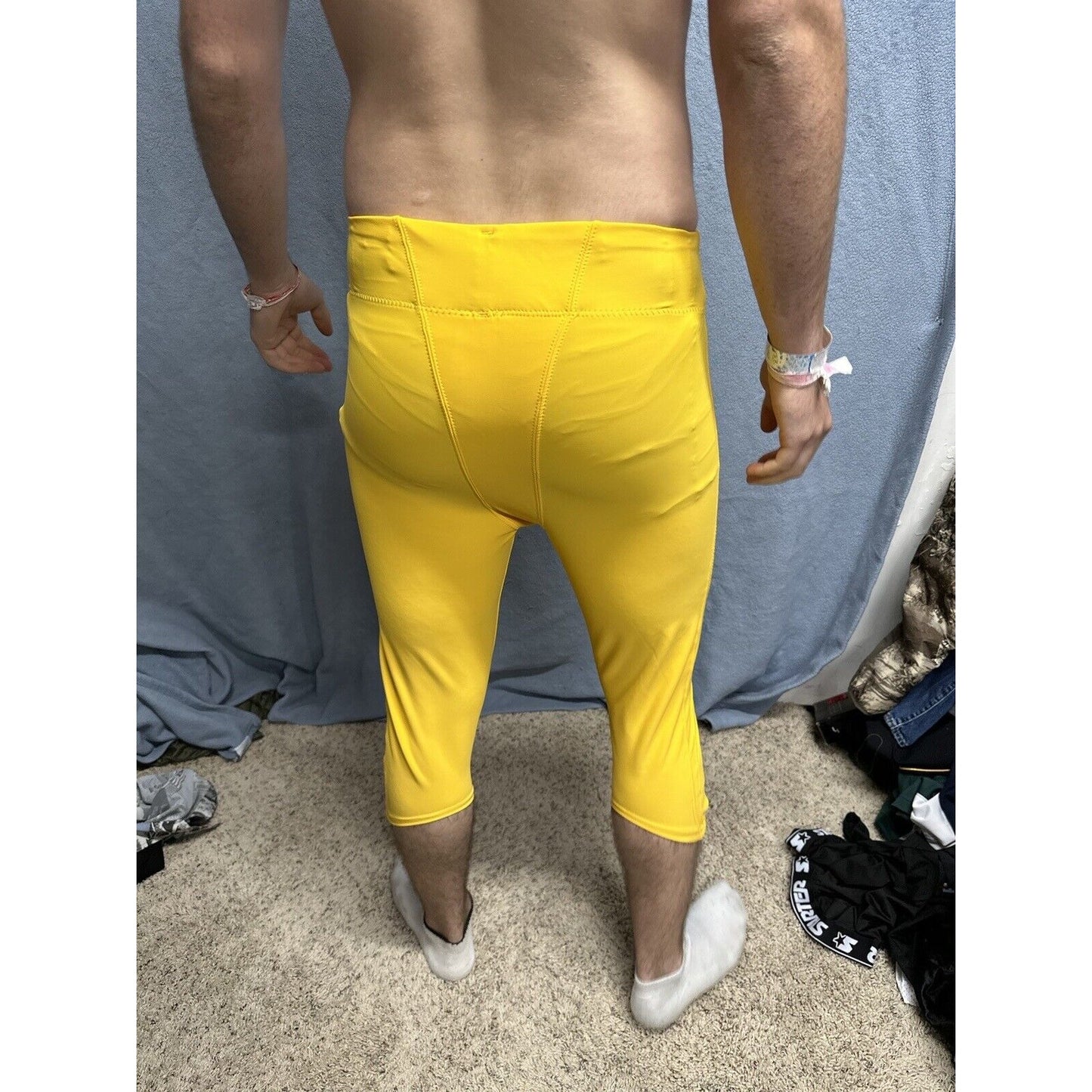 Men’s Rawlings Football Pants Yellow Medium Nylon Spandex