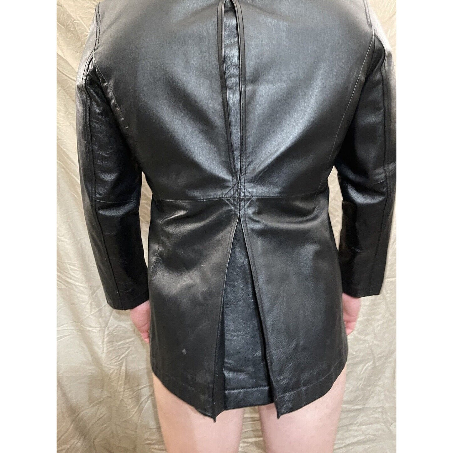 Madison & Max Genuine Leather Coat Size Large Black