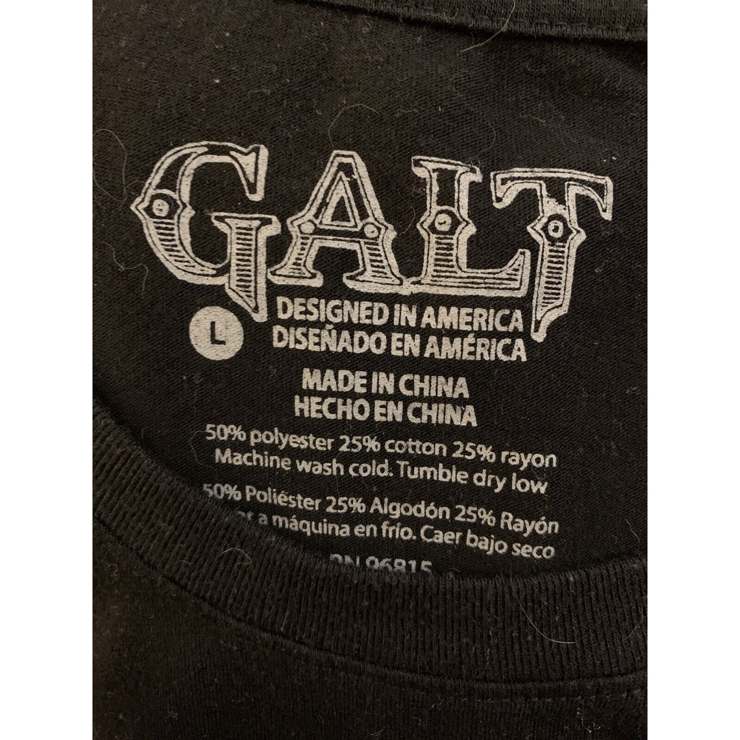 Comfy Black GALT Freedom It's Not Free Size Large American Flag Eagle T-Shirt