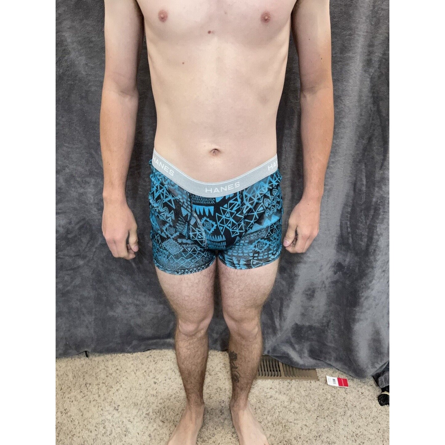 boy's XL hanes Aqua And Black boxer brief