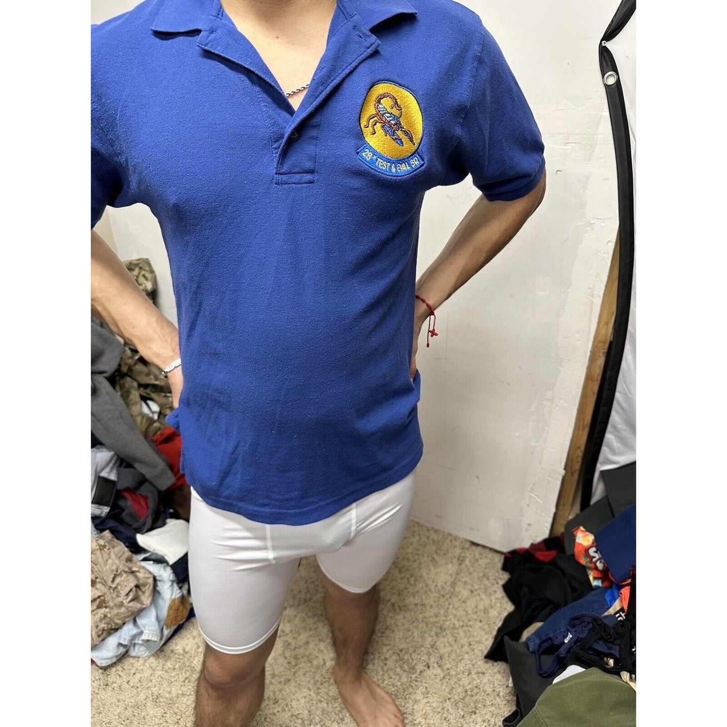 Men’s Blue Port Authority Small Polo Shirt 28th Test And Evaluation Squadron AF