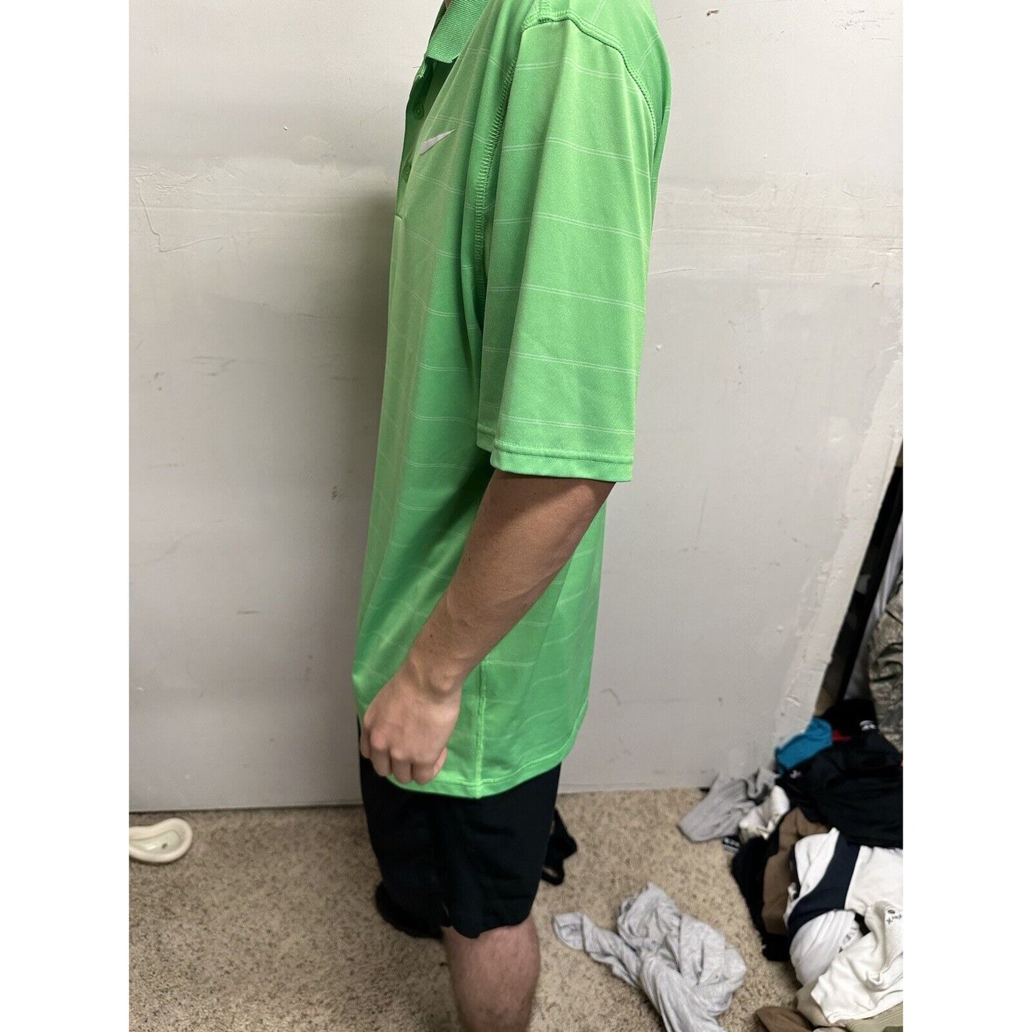 Men’s Lime Green Dri-fit Nike Polo Shirt Large
