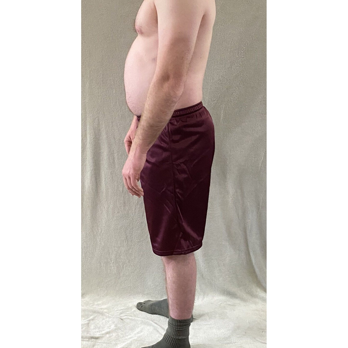Soffe Men’s Medium Burgundy Basketball Training Polyester Mesh Shorts