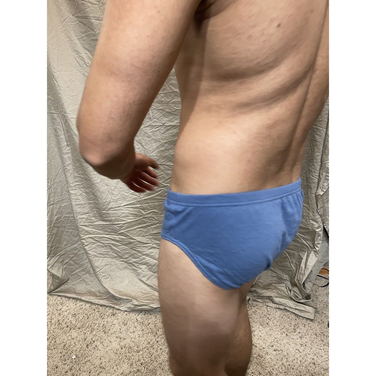 men's large steel blue papi briefs cotton