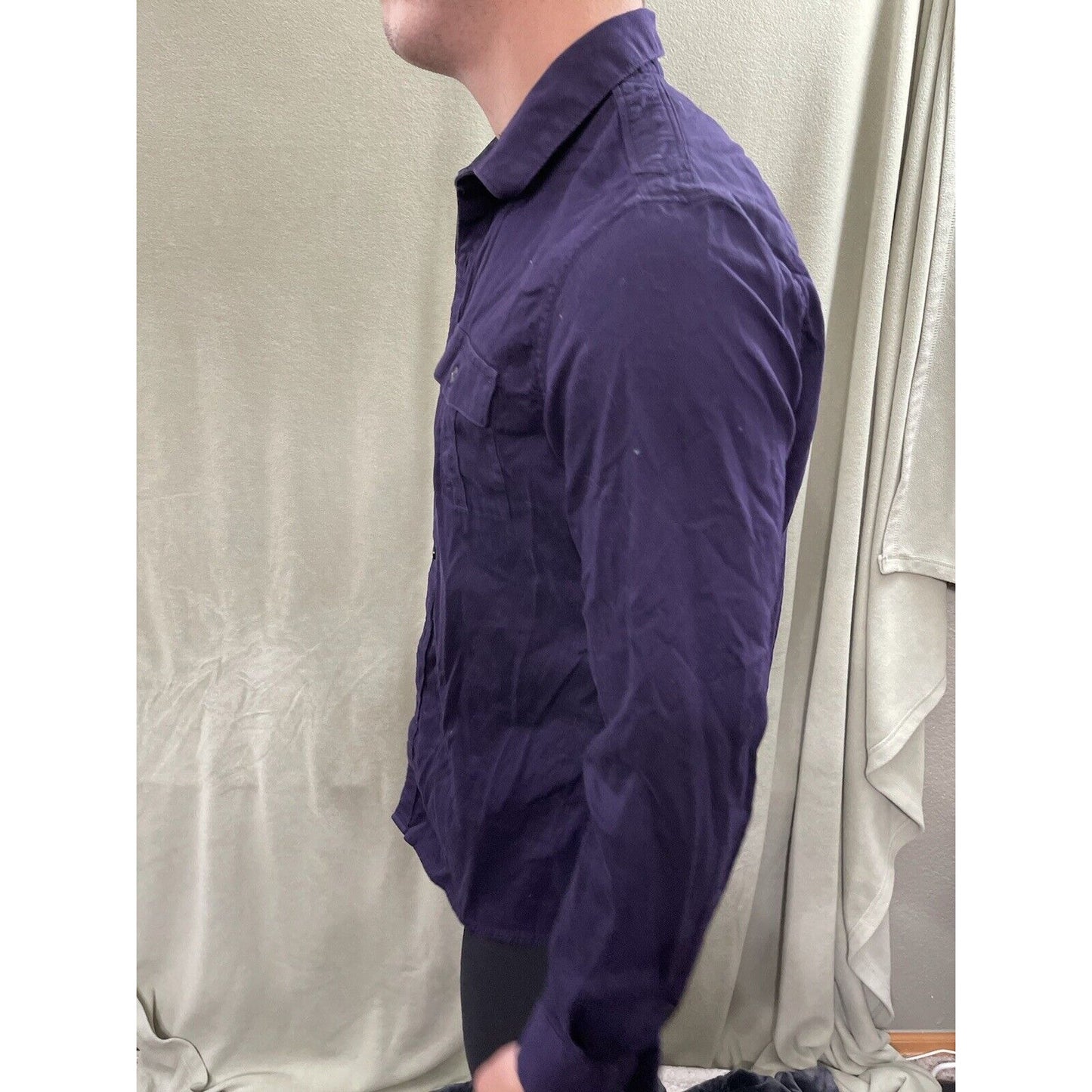 Men’s Marc Anthony Stretch Slim Fit Medium Plum Long Sleeve