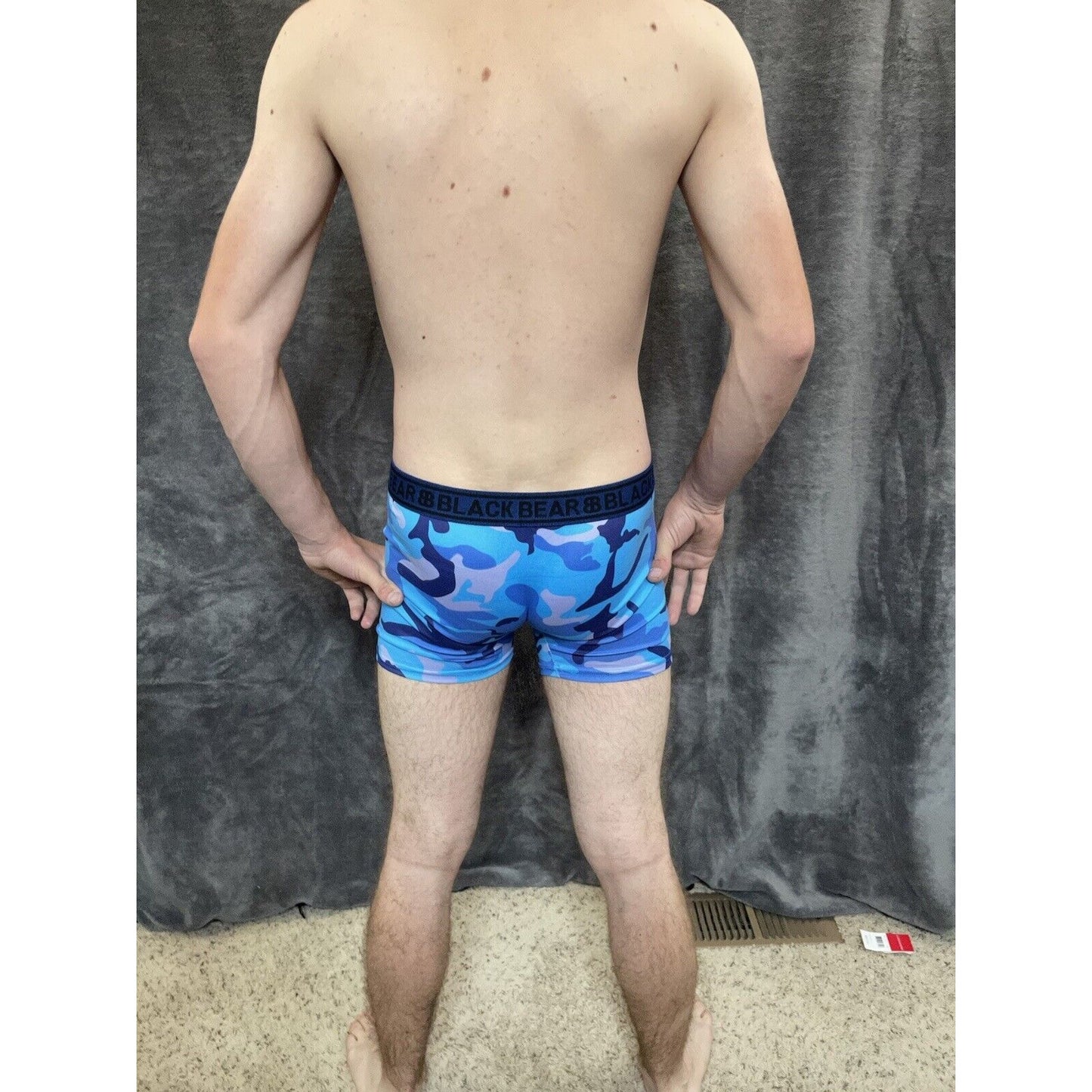 men's medium athletic trunk style black bear boxer brief Blue Camo