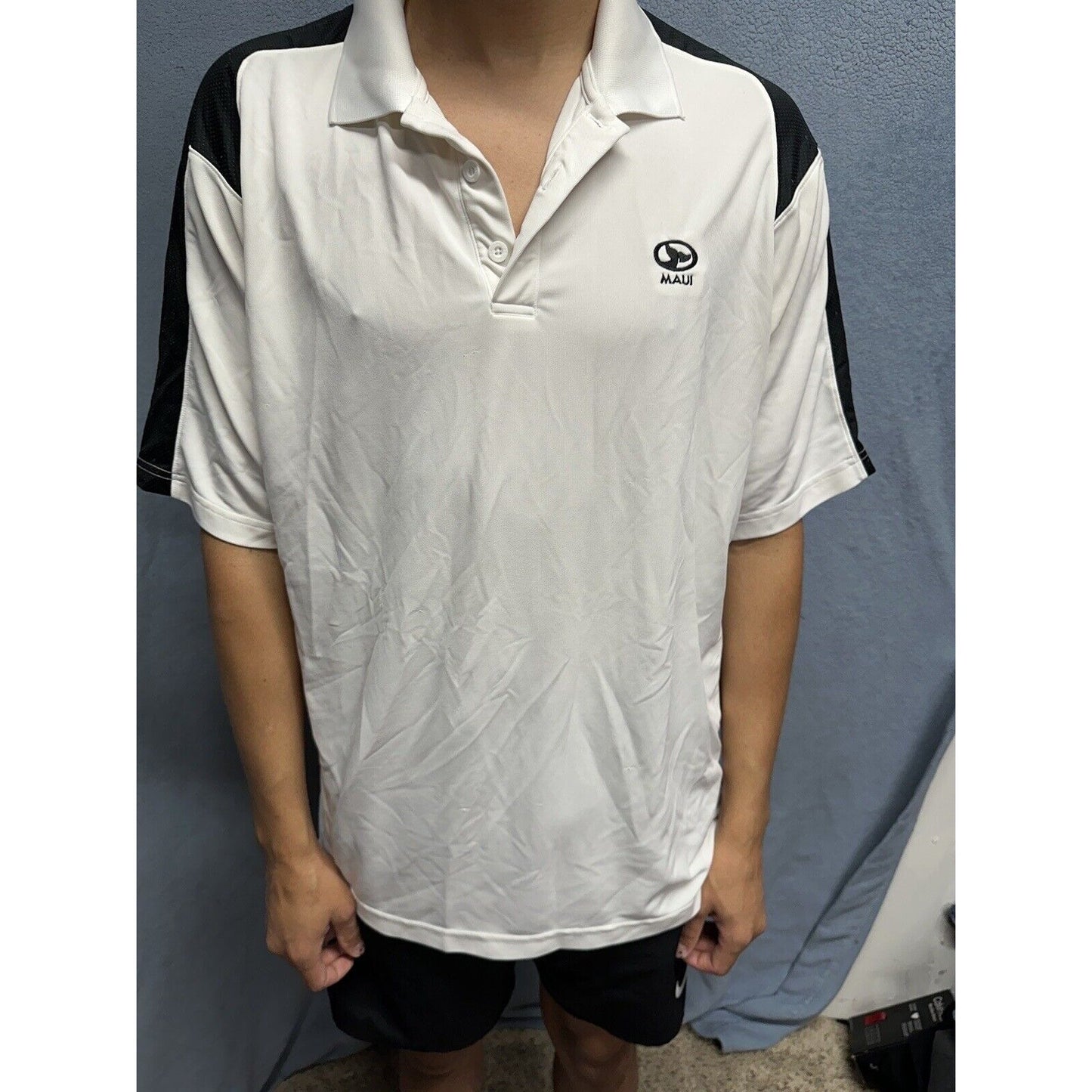 Men’s Large White Heat Gear Under Armour Maui Polo Shirt