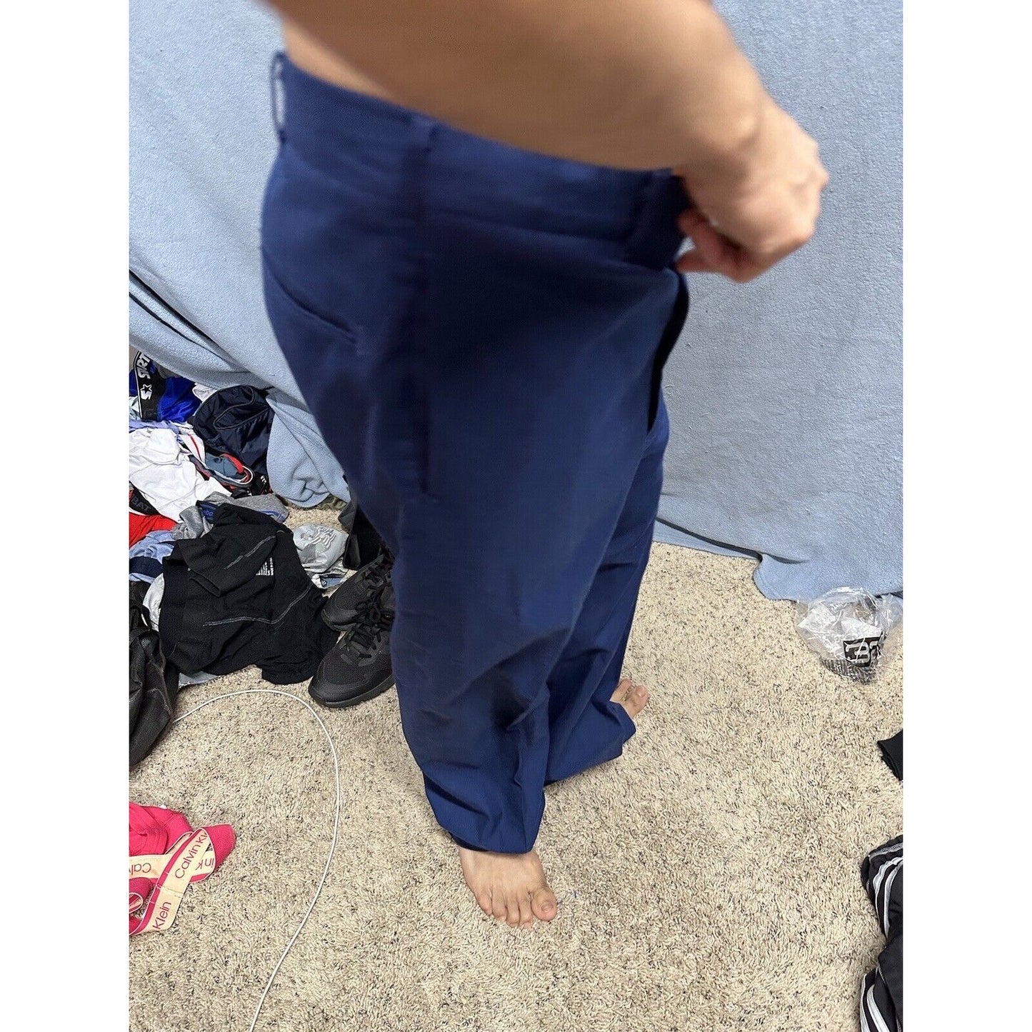 Men’s Blue Air Force Uniform Dress Pants Trousers 35L C Poly Wool