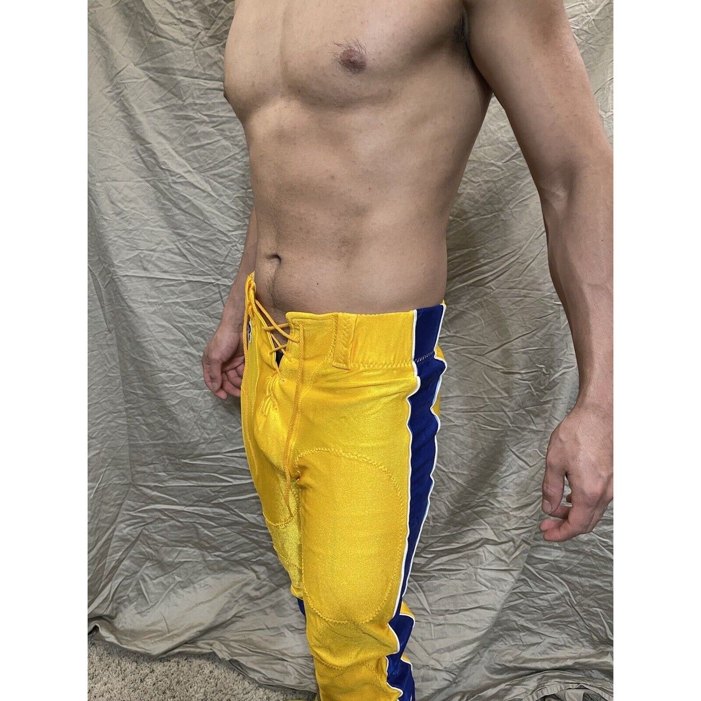 men's gold/yellow/blue russell athletics size 34 football pants