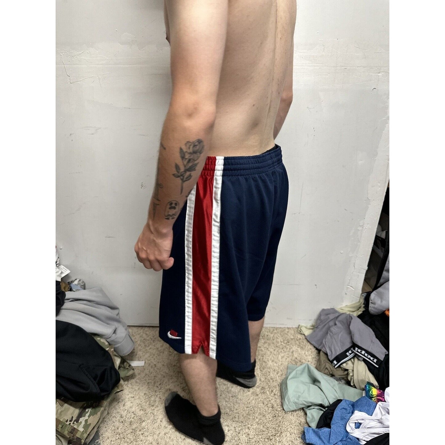 Men’s Red White And Blue Nike Basketball XL No Pockets Athletic Shorts