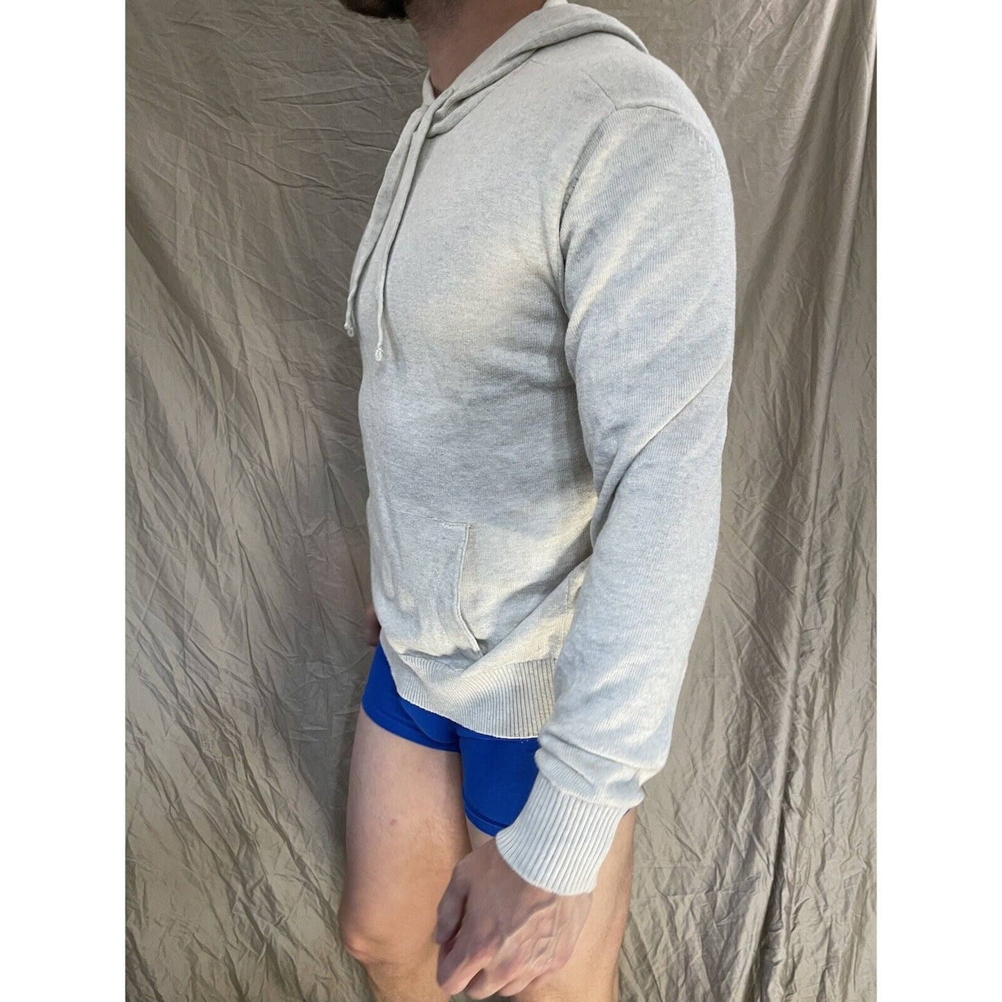 men's beige american eagle medium hoodie pullover sweater