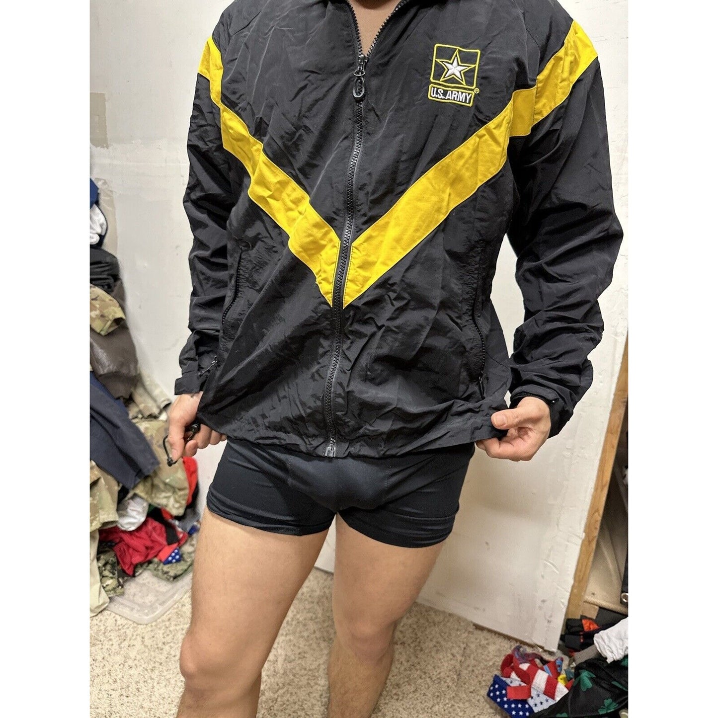 Men’s Army Jacket Apfu Small Regular Black Uniform Pt