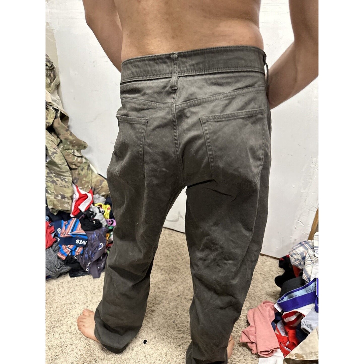 Men’s Straight Fit 36 X 32 Weather Proof Vintage Dark Green Pants