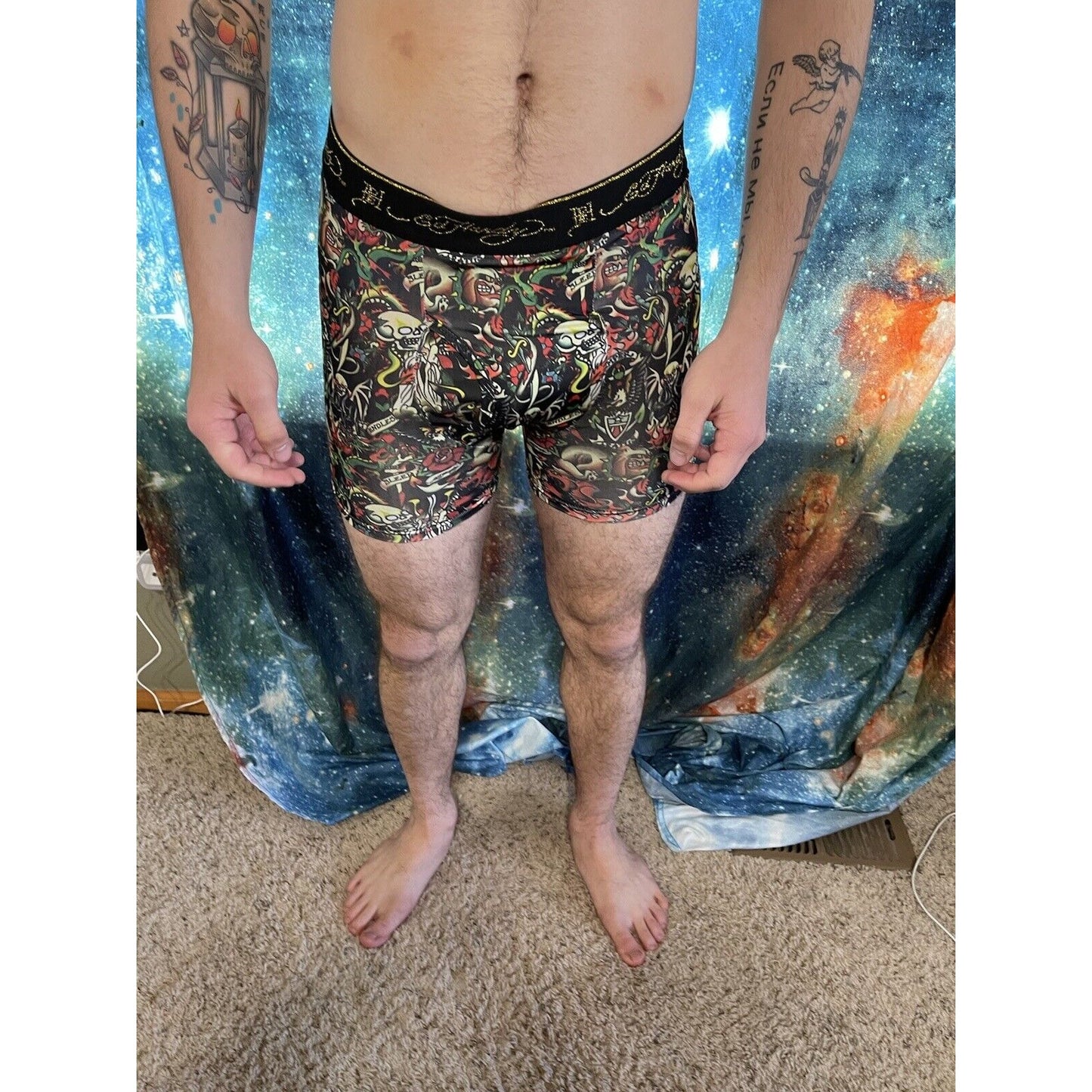 men's ed hardy compression shorts small skeleton New And Unworn