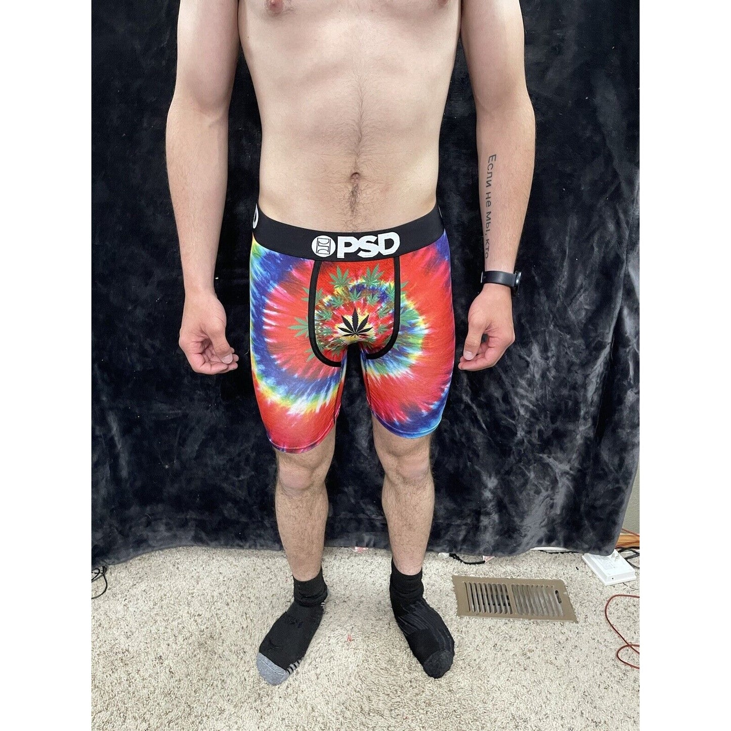 Men’s PSD Tie Dye Weed Medium Boxer Briefs New