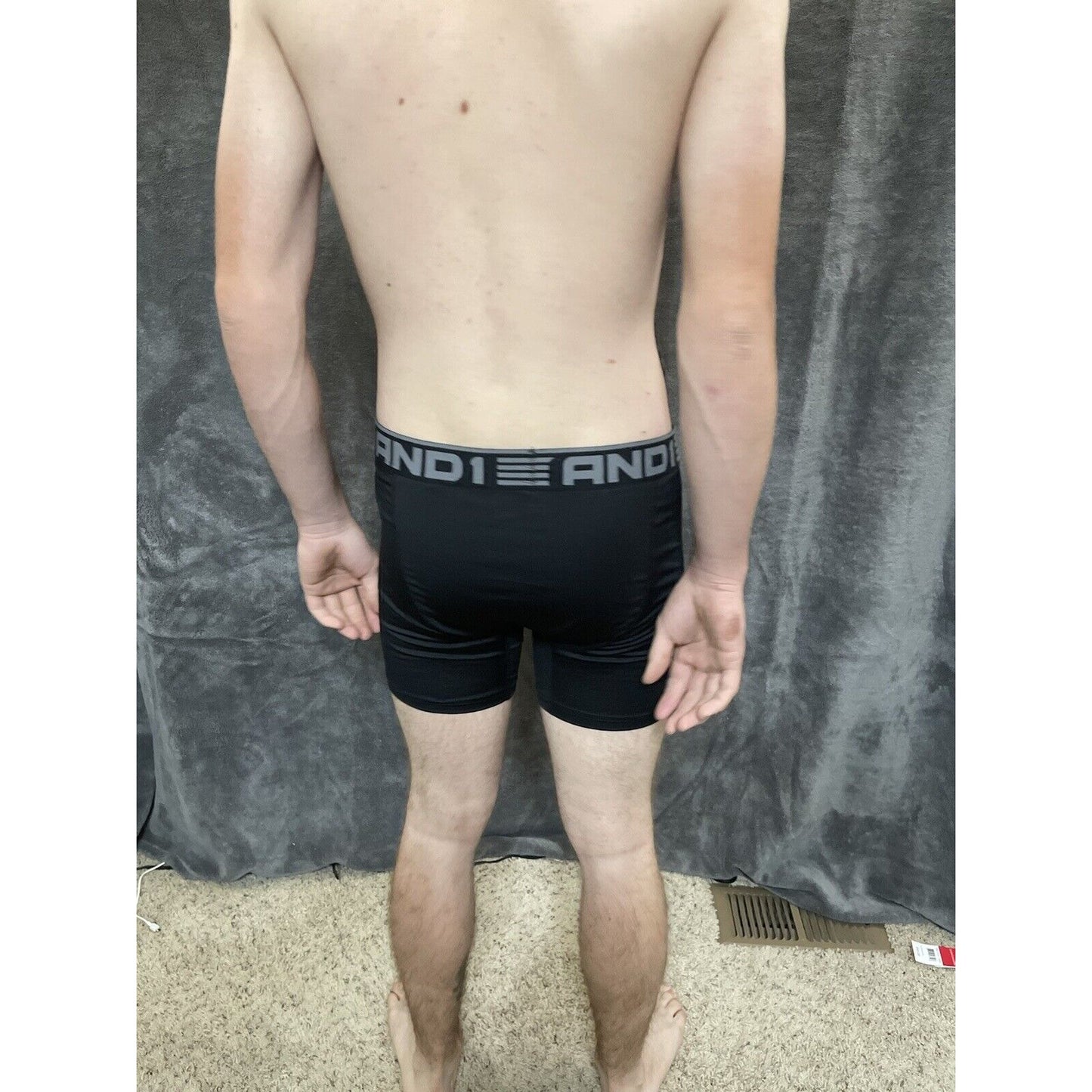 men's and1 medium black 10% spandex compression boxer brief