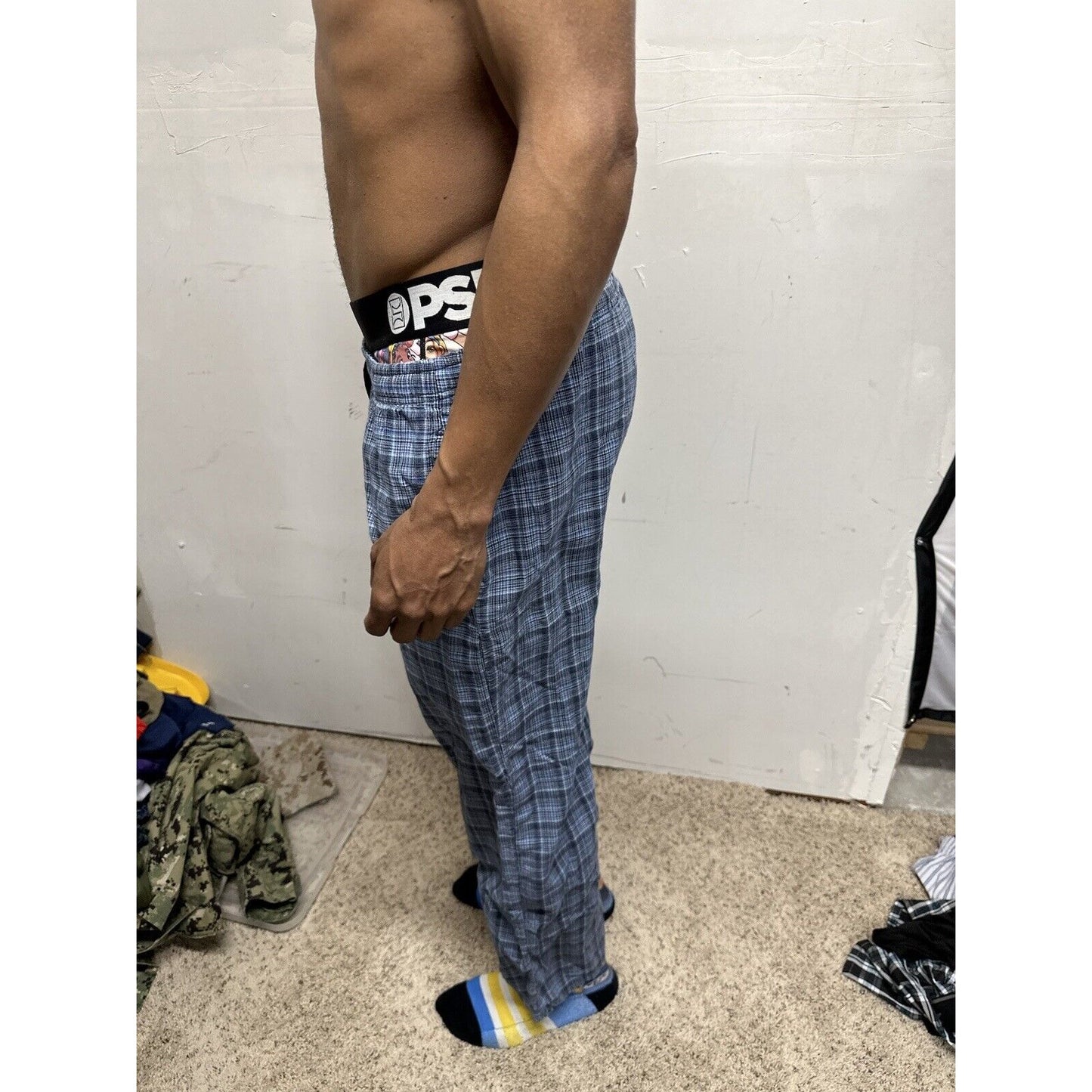 Men’s Blue Plaid Hathaway Sport Small Lounge Pants Pajamas