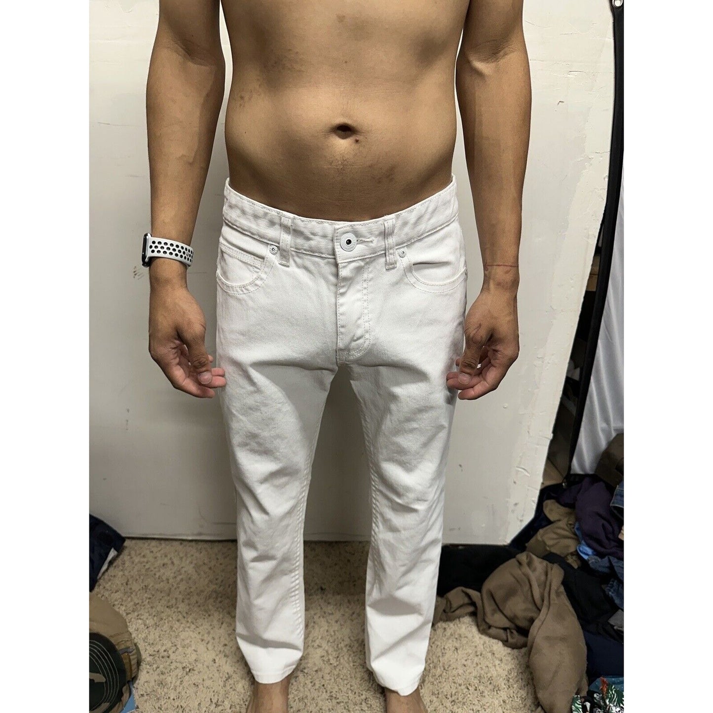 Men’s White INC International Concepts 30 X 29 Denim Pants Berlin Slim Straight